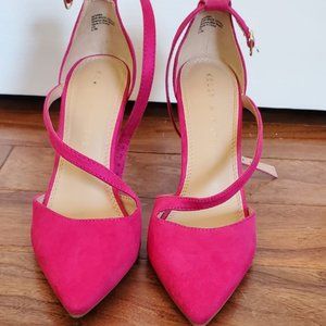 Hot Pink Suede Stiletto Heels